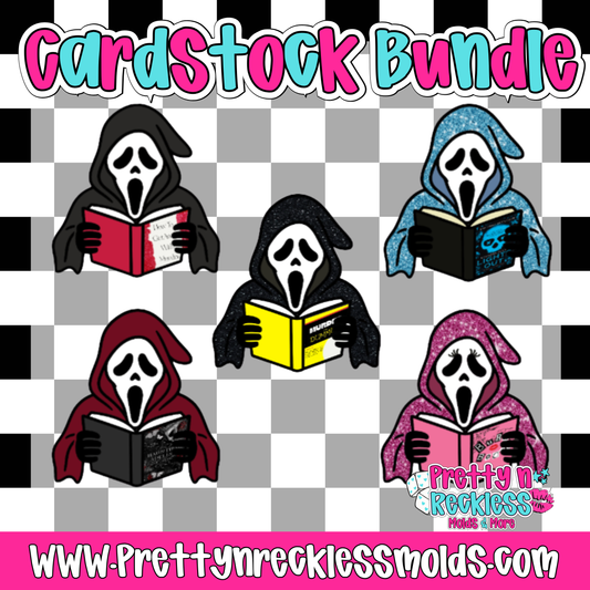 GHOST FACE READING BOOK| CARDSTOCK GRAB BAG 10 COUNT