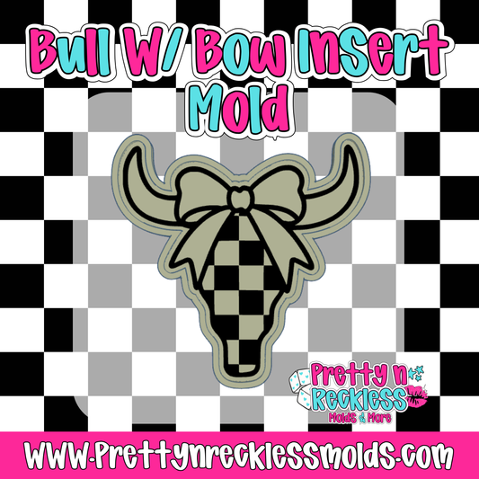CHECKERED BULL| BULL WITH BOW INSERT MOLD