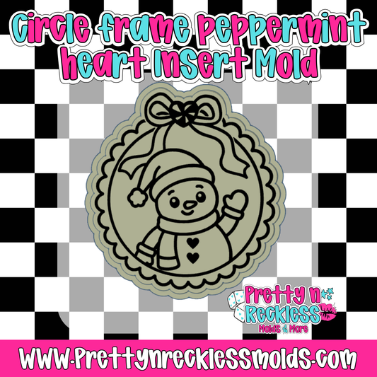 SNOWMAN| CIRCLE FRAME PEPPERMINT HEART INSERT MOLD