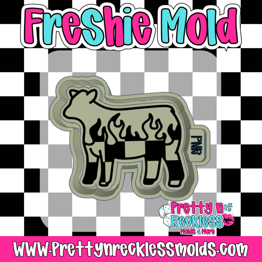 CHECKERED FLAME SHOW COW