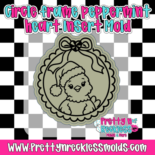 CHICKEN SANTA| CIRCLE FRAME PEPPERMINT HEART INSERT MOLD