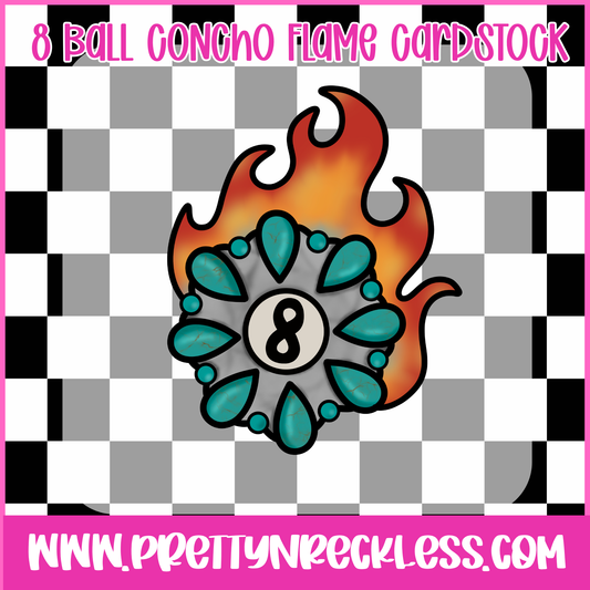 FLAME 8 BALL CONCHO| CARDSTOCK GRAB BAG 10 COUNT
