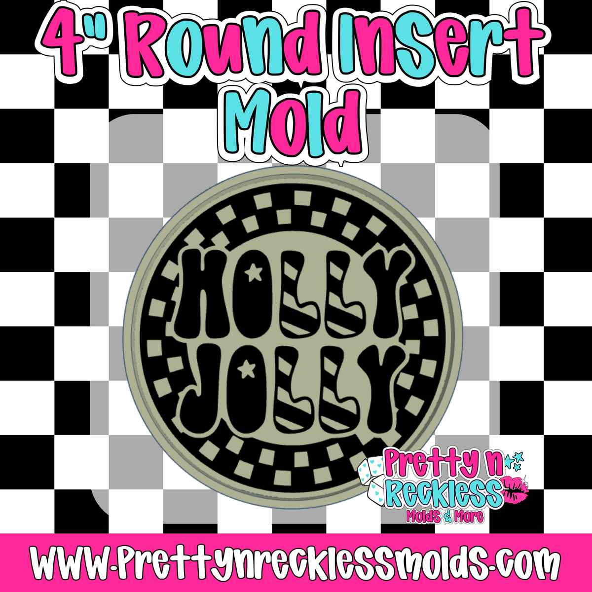 HOLLY JOLLY| 4” ROUND INSERT MOLD