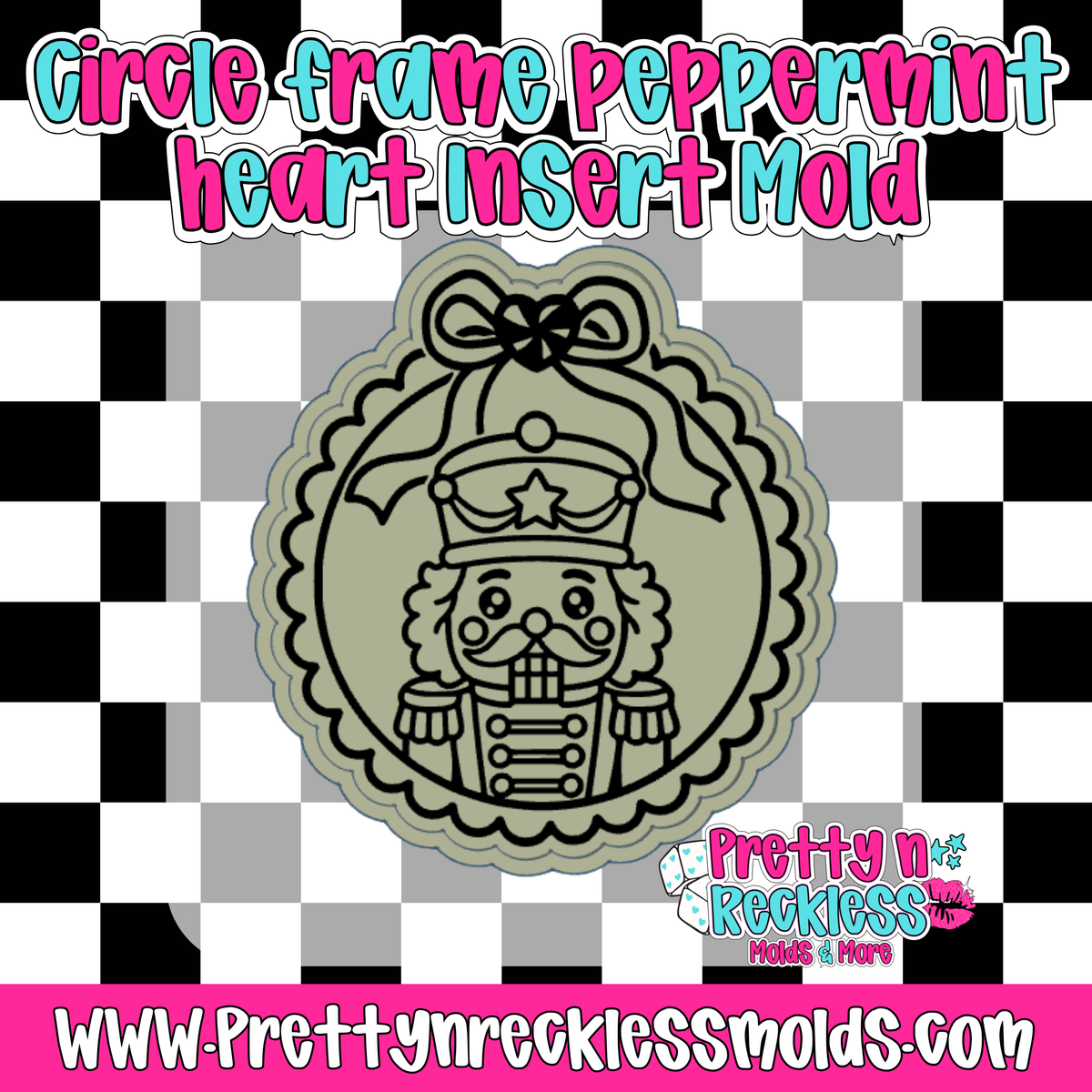 NUTCRACKER| CIRCLE FRAME PEPPERMINT HEART INSERT MOLD