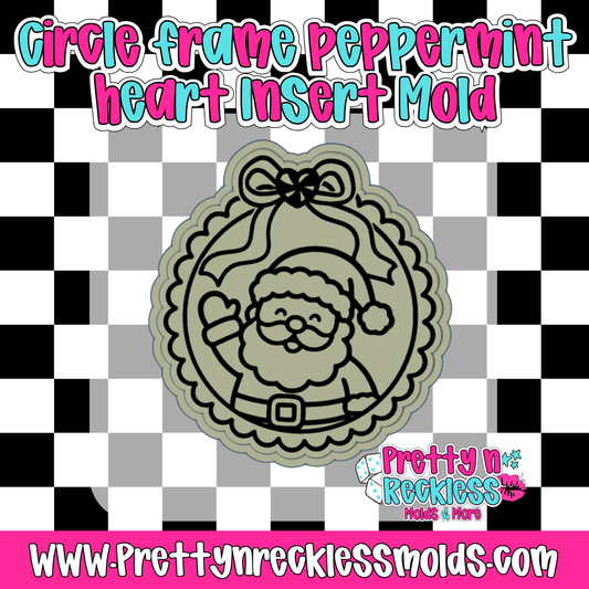 SANTA| CIRCLE FRAME PEPPERMINT HEART INSERT MOLD