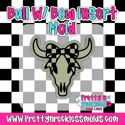 CHECKERED BOW BULL| BULL WITH BOW INSERT MOLD